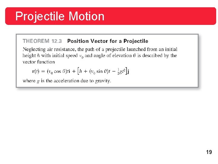 Projectile Motion 19 