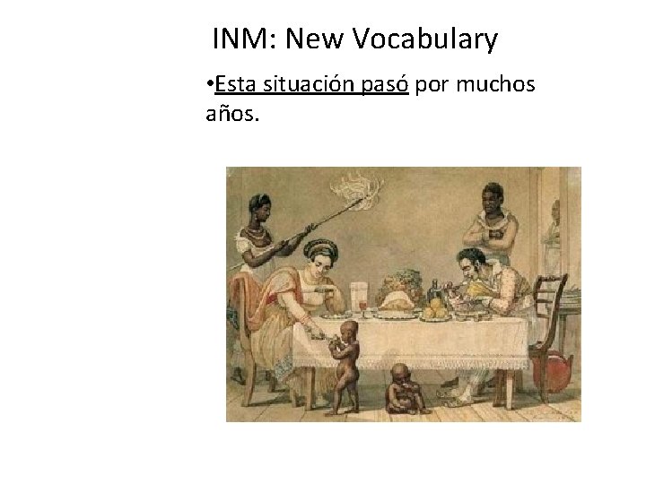 INM: New Vocabulary • Esta situación pasó por muchos años. 