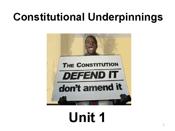 Constitutional Underpinnings Unit 1 1 