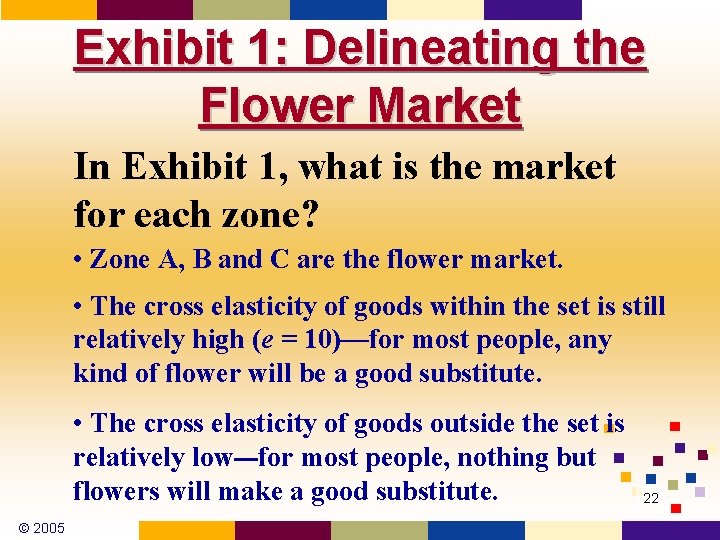 Exhibit 1: Delineating the Flower Market In Exhibit 1, what is the market for