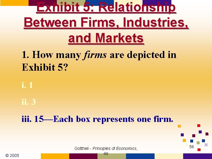 Exhibit 5: Relationship Between Firms, Industries, and Markets 1. How many firms are depicted