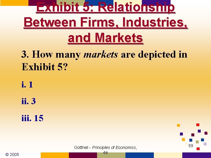 Exhibit 5: Relationship Between Firms, Industries, and Markets 3. How many markets are depicted