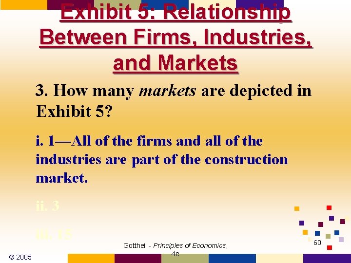 Exhibit 5: Relationship Between Firms, Industries, and Markets 3. How many markets are depicted