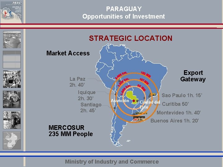 PARAGUAY Opportunities of Investment STRATEGIC LOCATION Market Access Haga clic. Lapara Paz cambiar el