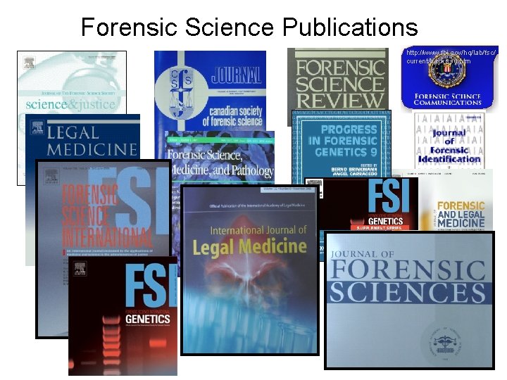 Forensic Science Publications http: //www. fbi. gov/hq/lab/fsc/ current/backissu. htm 
