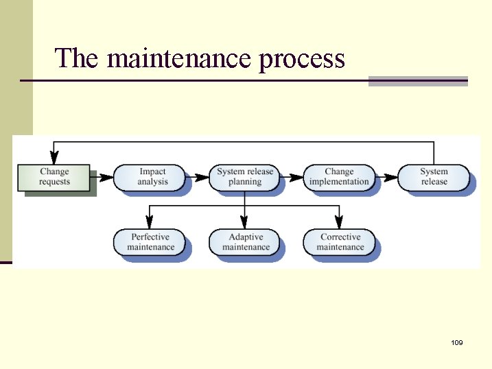 The maintenance process 109 
