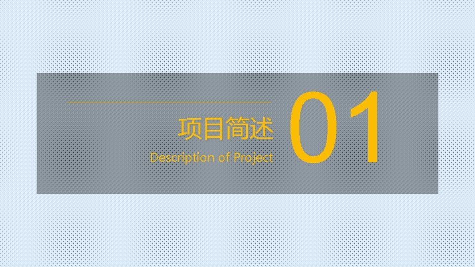 项目简述 Description of Project 01 