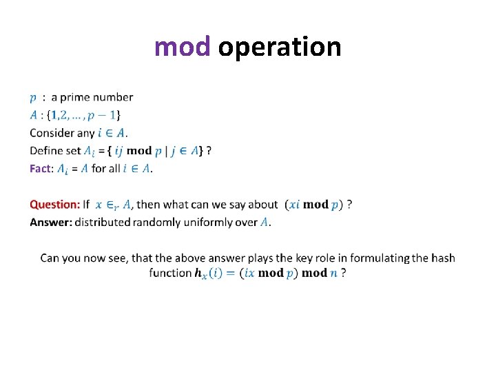 mod operation • 