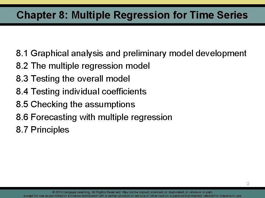 Chapter 8: Multiple Regression for Time Series 8. 1 Graphical analysis and preliminary model