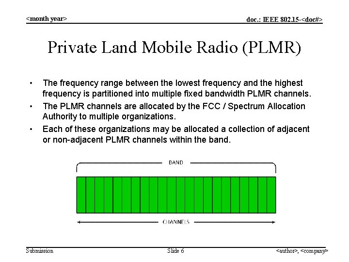 <month year> doc. : IEEE 802. 15 -<doc#> Private Land Mobile Radio (PLMR) •