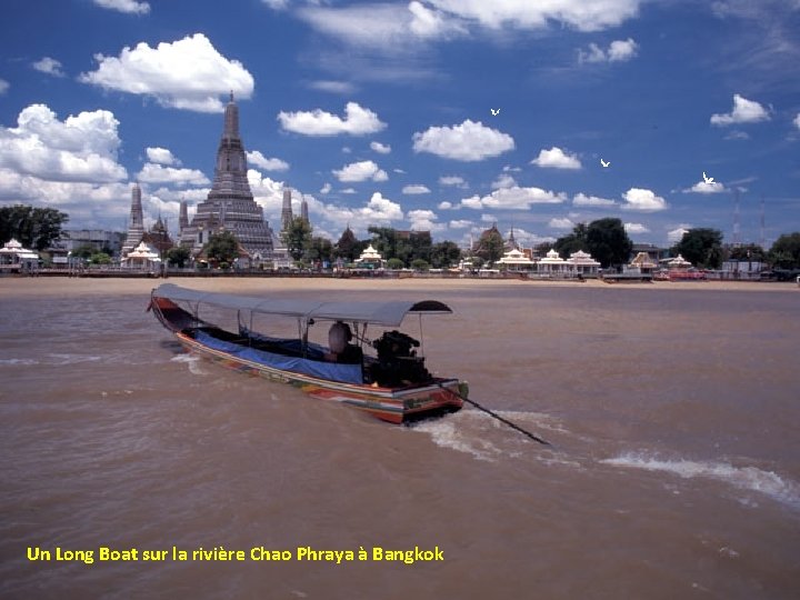 Un Long Boat sur la rivière Chao Phraya à Bangkok 