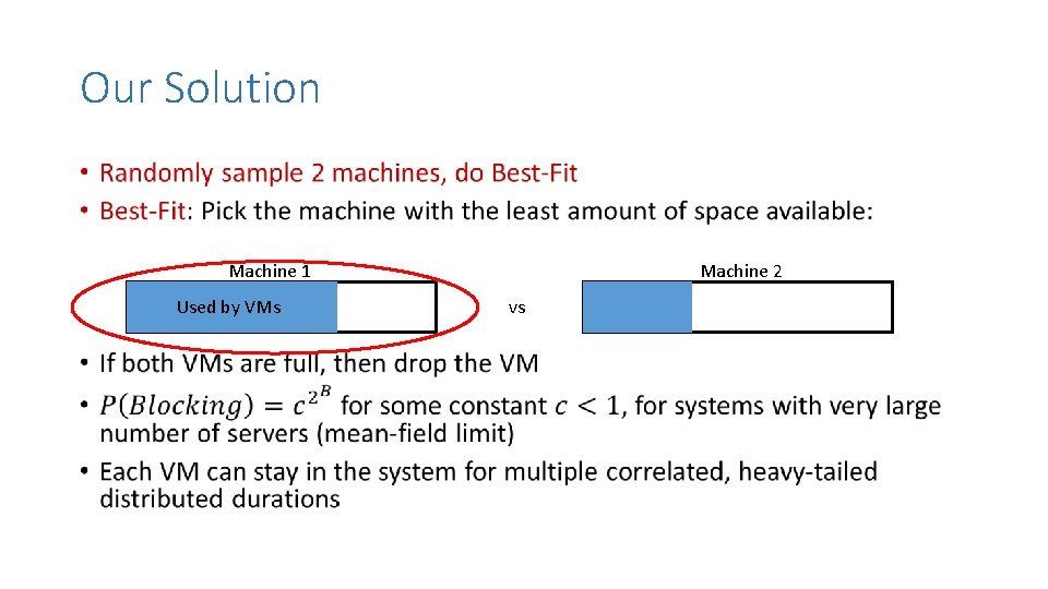 Our Solution • Machine 1 Used by VMs Machine 2 vs 