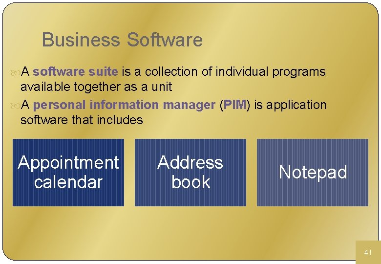 Business Software A software suite is a collection of individual programs available together as