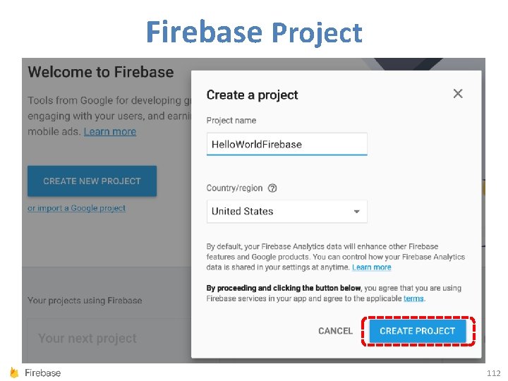 Firebase Project 112 