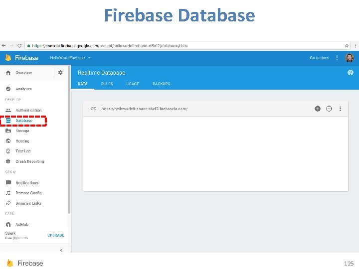 Firebase Database 125 