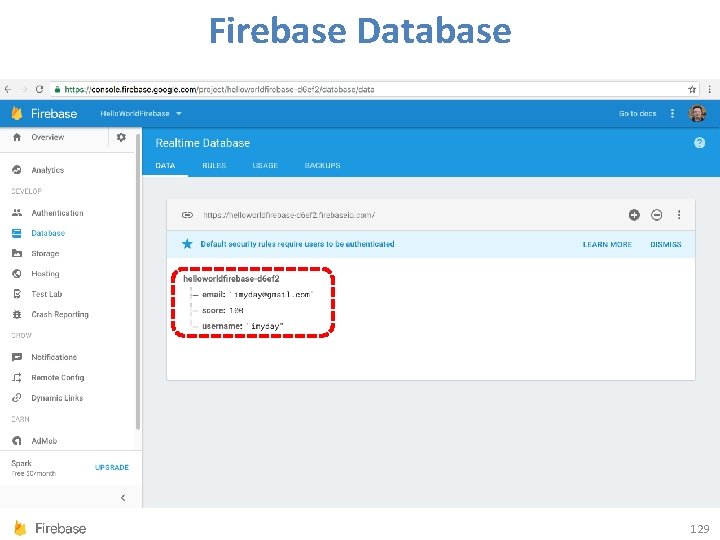 Firebase Database 129 