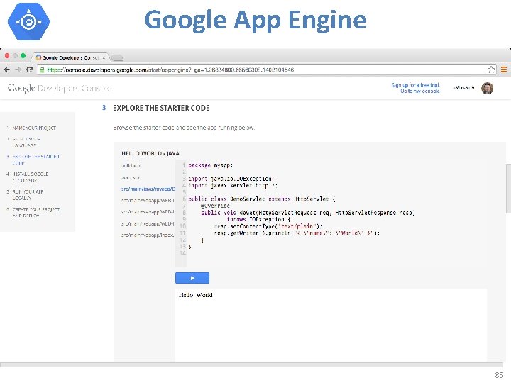 Google App Engine 85 