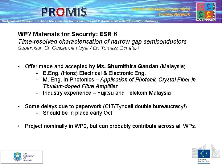 PROMIS A Marie Skłodowska-Curie Initial Training Network Postgraduate Research on Dilute Metamorphic Nanostructures and