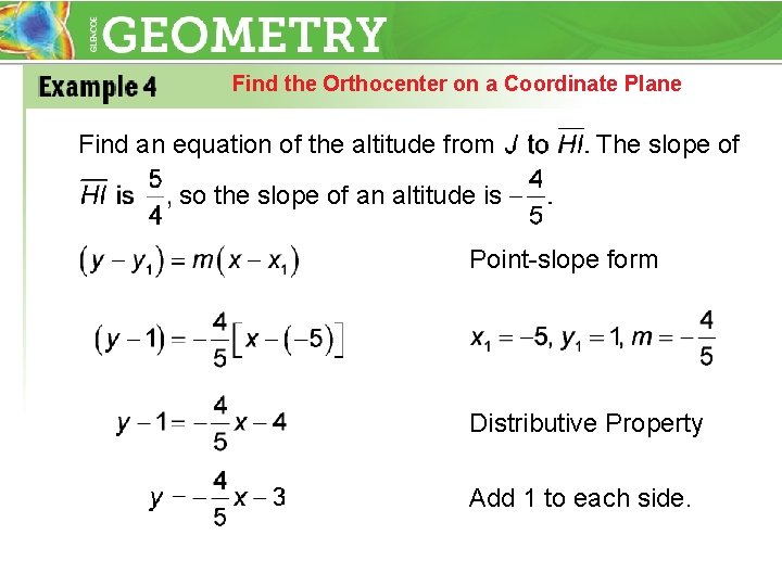 Find the Orthocenter on a Coordinate Plane Find an equation of the altitude from