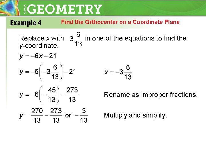 Find the Orthocenter on a Coordinate Plane Replace x with y-coordinate. in one of