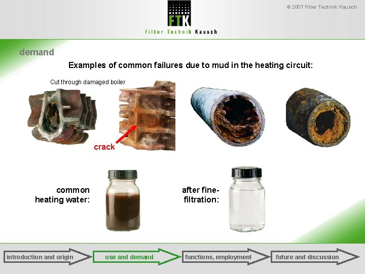 © 2007 Filter Technik Kausch demand Examples of common failures due to mud in