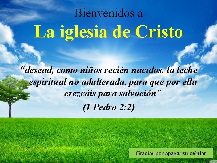 Bienvenidos a La iglesia de Cristo “desead, como niños recién nacidos, la leche espiritual