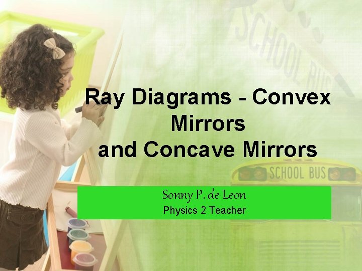Ray Diagrams - Convex Mirrors and Concave Mirrors Sonny P. de Leon Physics 2