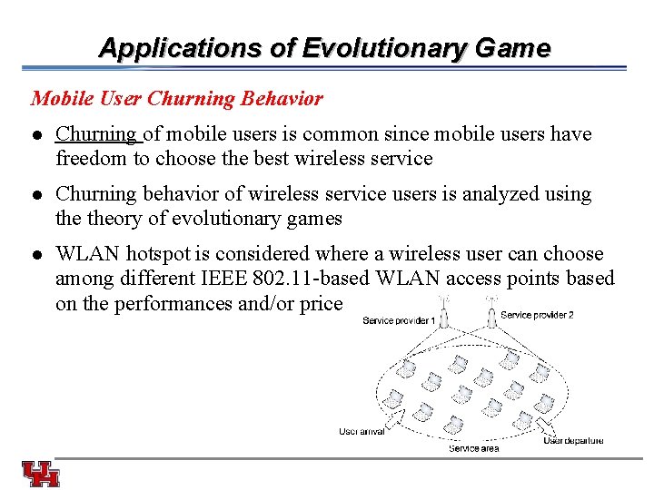 Applications of Evolutionary Game Mobile User Churning Behavior l Churning of mobile users is