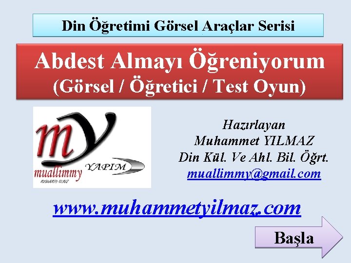 Din Öğretimi Görsel Araçlar Serisi Abdest Almayı Öğreniyorum (Görsel / Öğretici / Test Oyun)