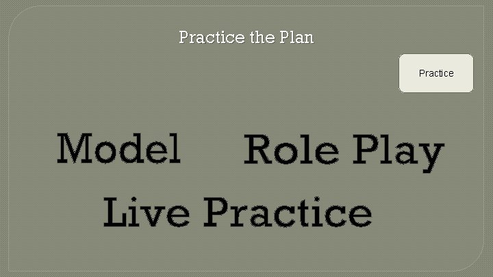Practice the Plan Practice 