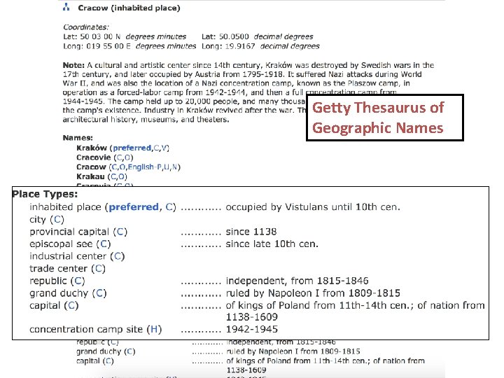 Getty Thesaurus of Geographic Names 