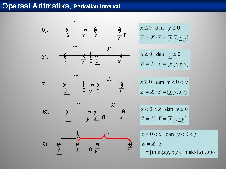 Operasi Aritmatika, Perkalian Interval X ( x 5). Y ) ( ) Y (
