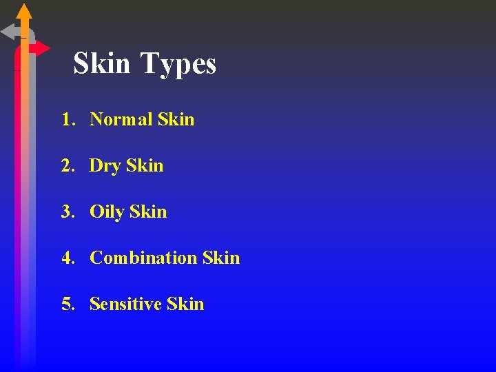 Skin Types 1. Normal Skin 2. Dry Skin 3. Oily Skin 4. Combination Skin