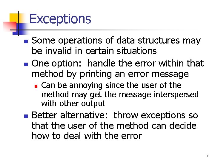 Data Structures and Java CS 105 Data structure