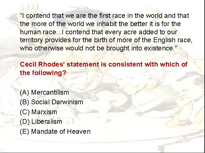 “I contend that we are the first race in the world and that the