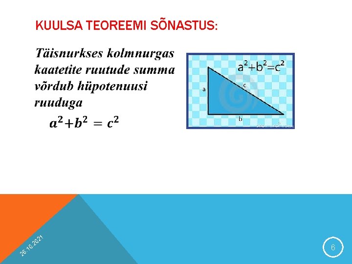 KUULSA TEOREEMI SÕNASTUS: 21 2 0 1 6. 6 