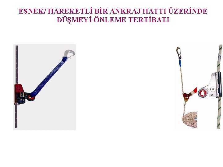 ESNEK/ HAREKETLİ BİR ANKRAJ HATTI ÜZERİNDE DÜŞMEYİ ÖNLEME TERTİBATI 