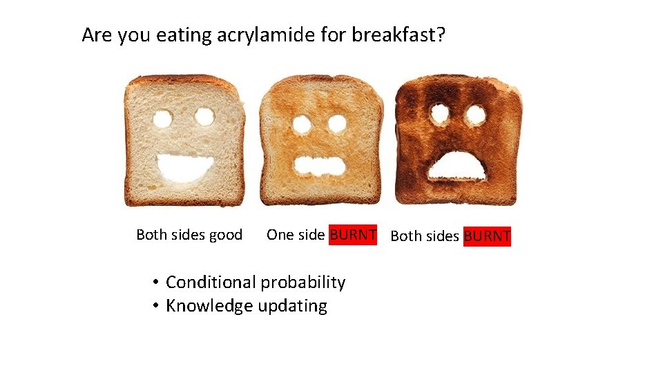 Are you eating acrylamide for breakfast? Both sides good One side BURNT Both sides
