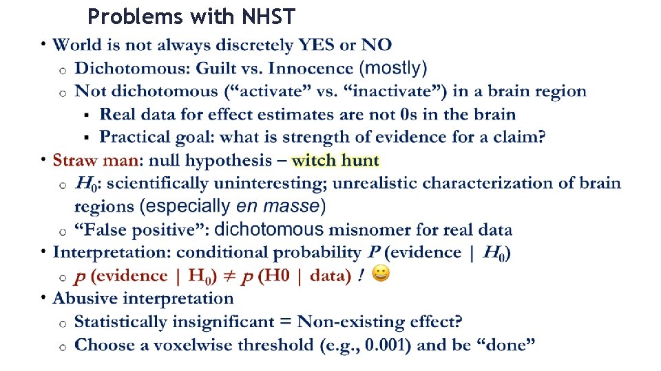 Problems with NHST 