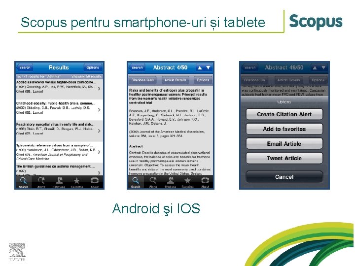 Scopus pentru smartphone-uri și tablete Android şi IOS 