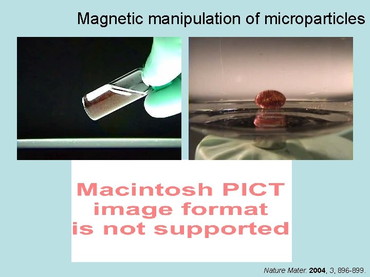 Magnetic manipulation of microparticles Nature Mater. 2004, 3, 896 -899. 