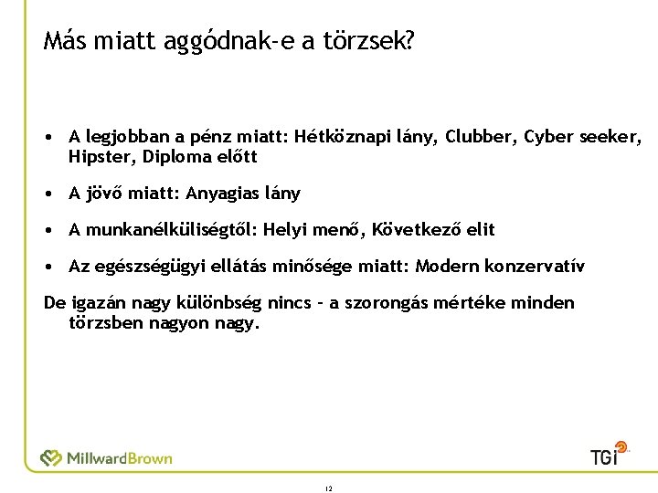 Más miatt aggódnak-e a törzsek? • A legjobban a pénz miatt: Hétköznapi lány, Clubber,