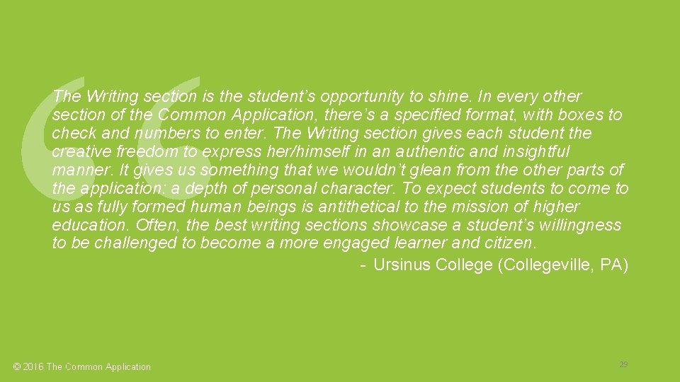 The Writing section is the student’s opportunity to shine. In every other section of
