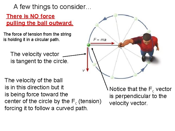 A few things to consider… There is NO force pulling the ball outward. The