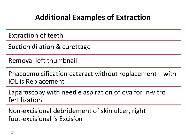 Additional Examples of Extraction of teeth Suction dilation & curettage Removal left thumbnail Phacoemulsification