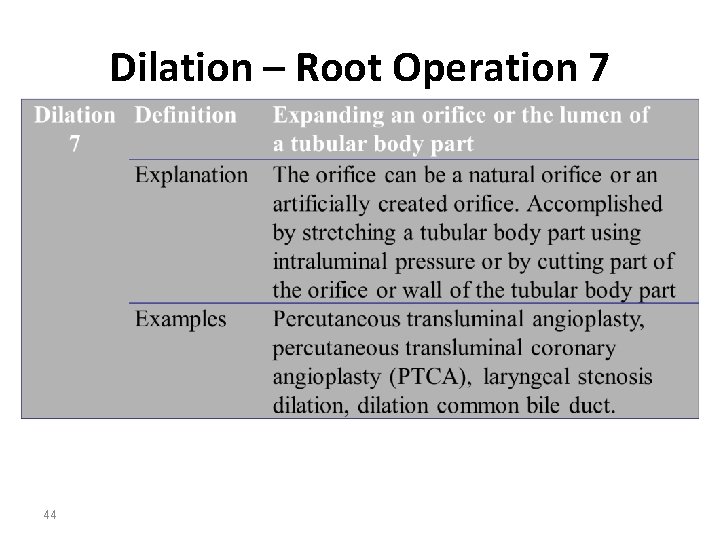 Dilation – Root Operation 7 44 