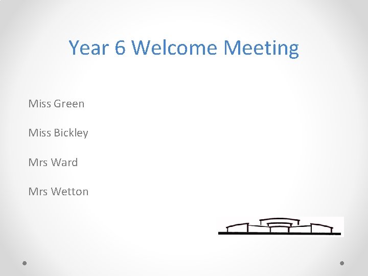 Year 6 Welcome Meeting Miss Green Miss Bickley Mrs Ward Mrs Wetton 