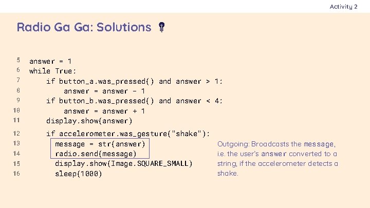 Activity 2 Radio Ga Ga: Solutions 5 6 7 8 9 10 11 12