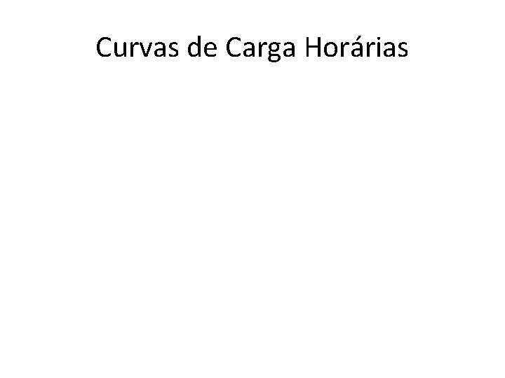 Curvas de Carga Horárias 