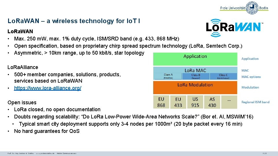 Lo. Ra. WAN – a wireless technology for Io. T I Lo. Ra. WAN